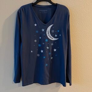 Life Is Good Women’s Navy Starry Night Long Sleeve Tee.